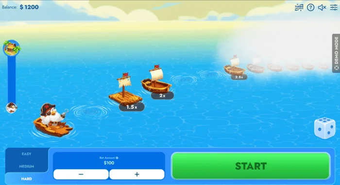Skrini ya mchezo wa Chicken Pirate Route